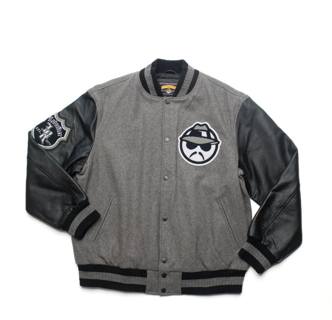 Leather Sleeve Varsity Jacket