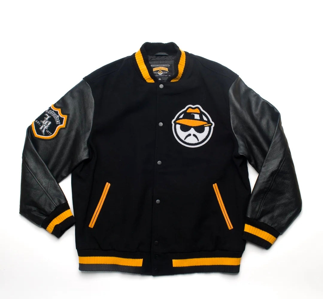 Leather Sleeve Varsity Jacket