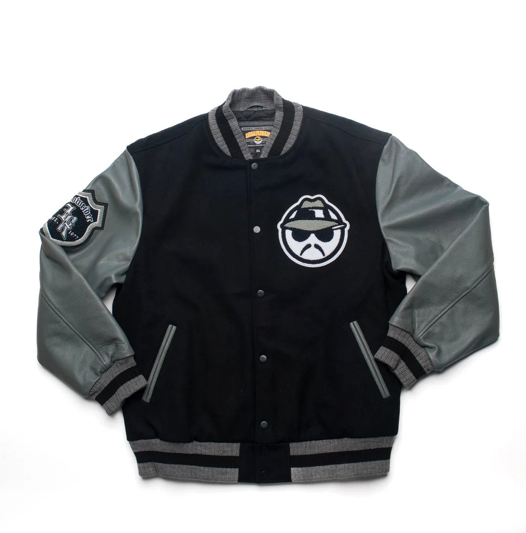 Leather Sleeve Varsity Jacket